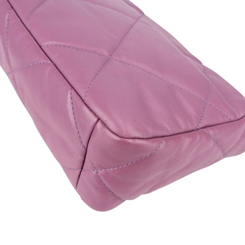 Chanel 19 Purple Quilted Lambskin Single Flap Crossbody Bag