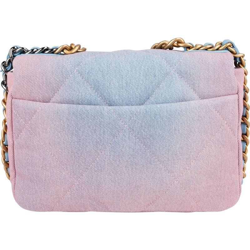 Chanel 19 Quilted Denim Sky Ombre Single Flap Crossbody Bag