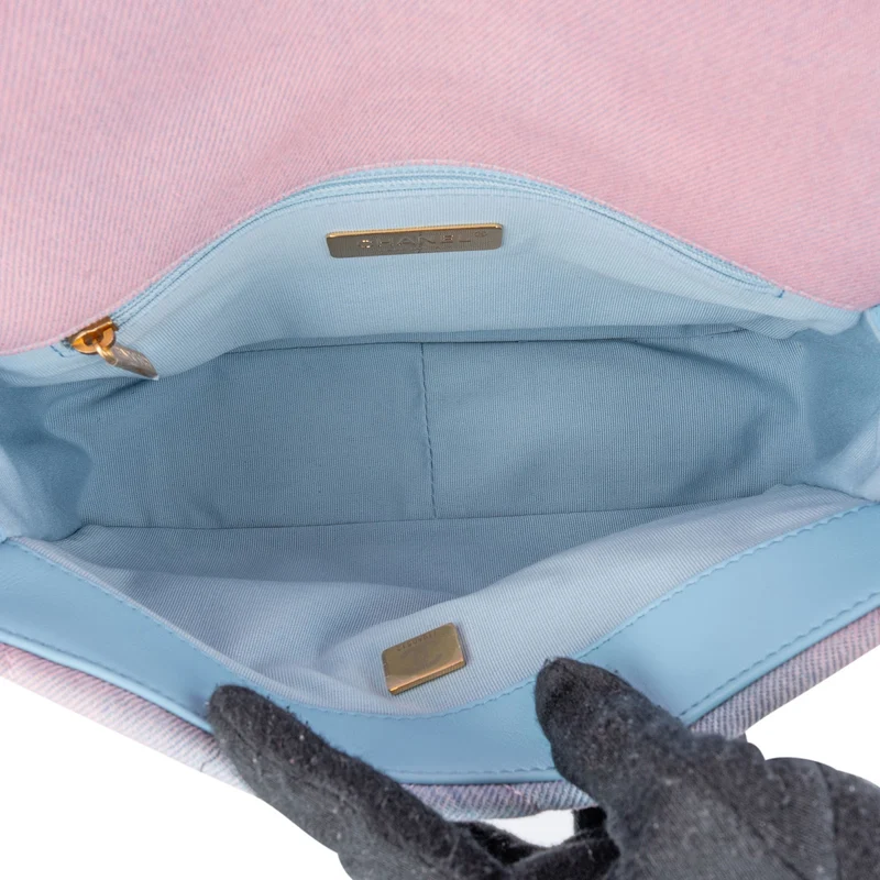 Chanel 19 Quilted Denim Sky Ombre Single Flap Crossbody Bag