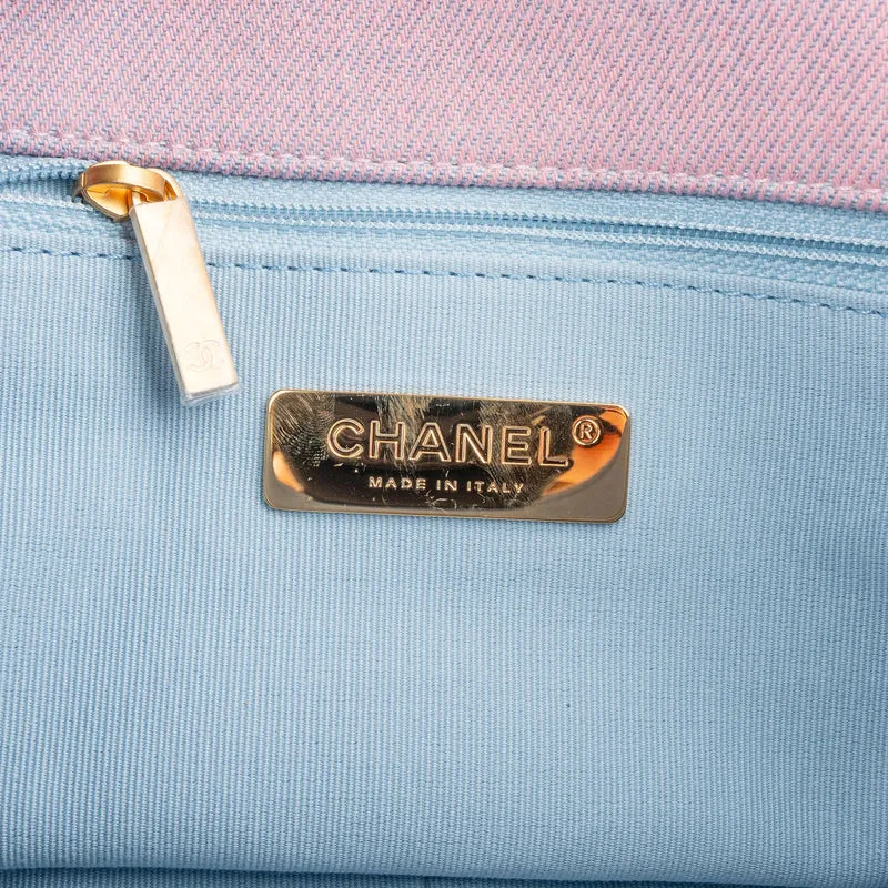 Chanel 19 Quilted Denim Sky Ombre Single Flap Crossbody Bag