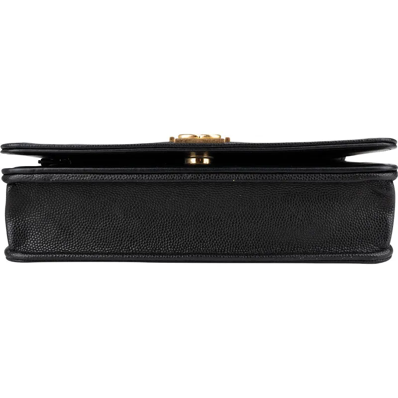 Chanel Quilted Caviar Leather Boy Wallet On Chain Crossbody Bag