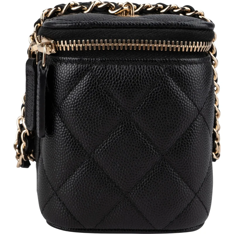 Chanel Quilted Caviar Leather Vanity Case Crossbody Bag