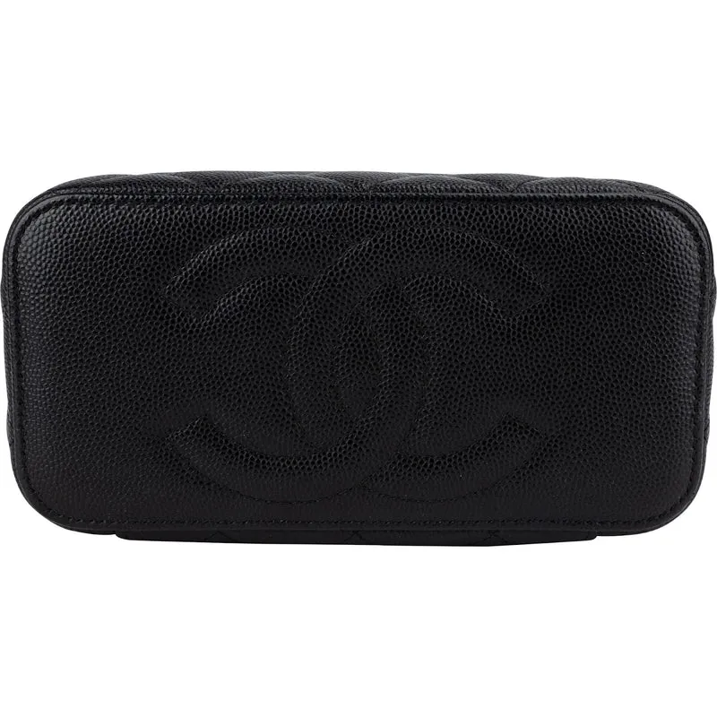 Chanel Quilted Caviar Leather Vanity Case Crossbody Bag