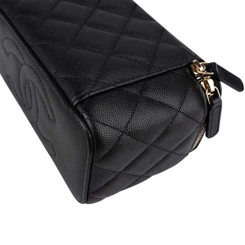 Chanel Quilted Caviar Leather Vanity Case Crossbody Bag