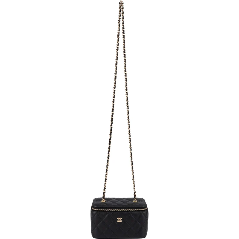 Chanel Quilted Caviar Leather Vanity Case Crossbody Bag