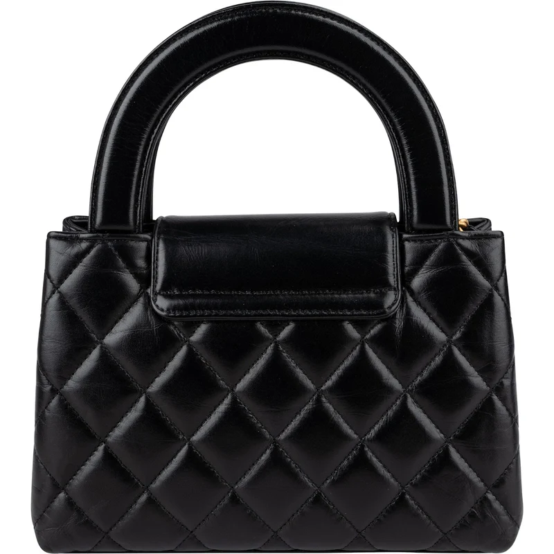 Chanel Quilted Lambskin Kelly Top Handle Small Crossbody Handbag