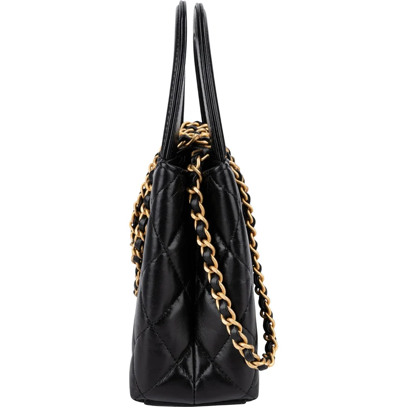 Chanel Quilted Lambskin Kelly Top Handle Small Crossbody Handbag