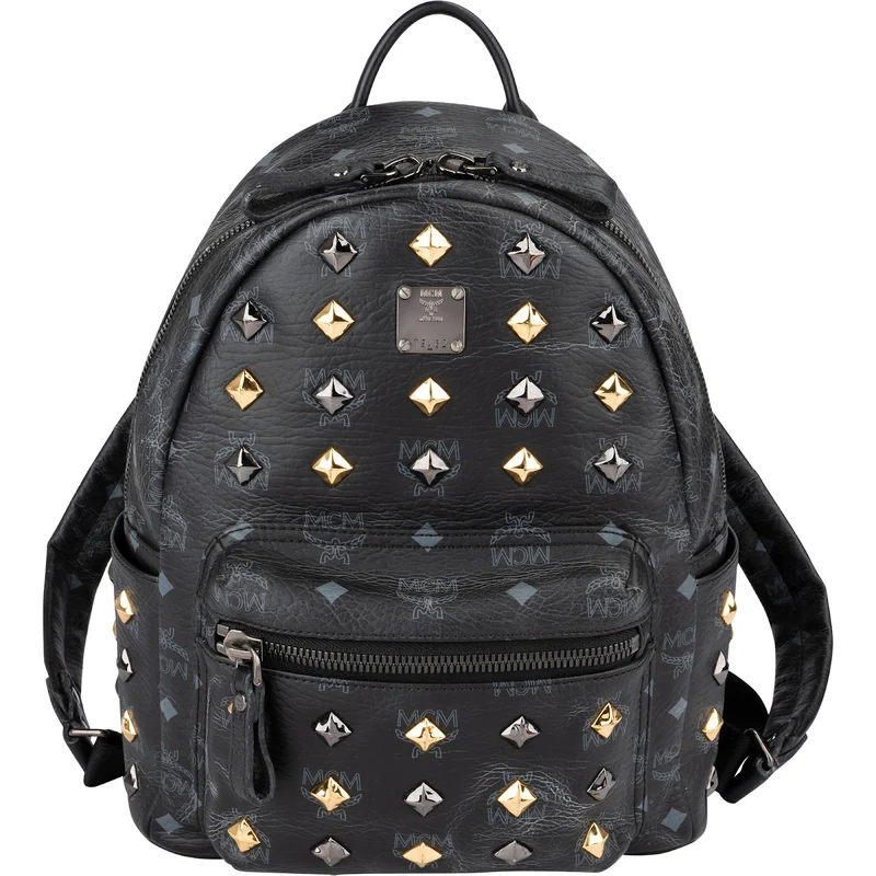 MCM Monogram Visetos Black Stark Bebe Boo Backpack