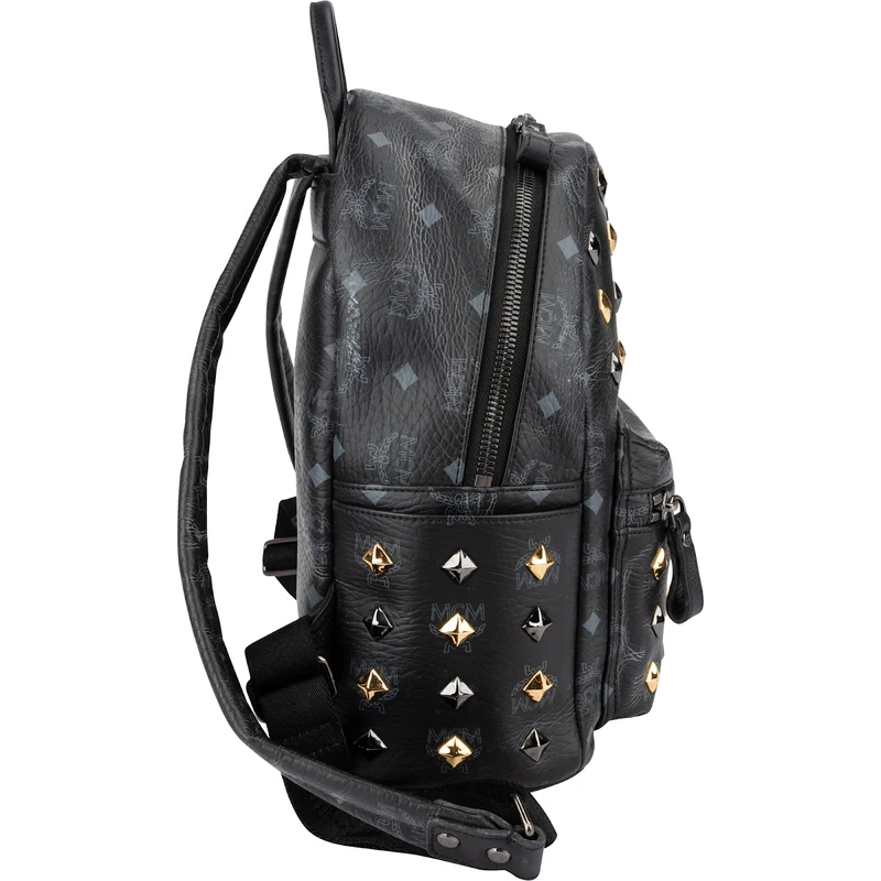 MCM Monogram Visetos Black Stark Bebe Boo Backpack