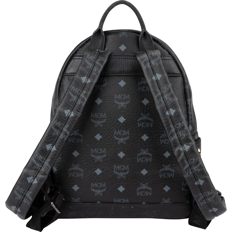 MCM Monogram Visetos Black Stark Bebe Boo Backpack