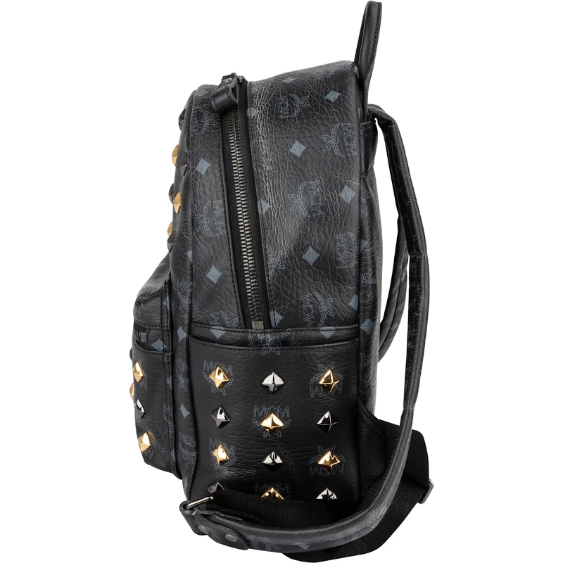 MCM Monogram Visetos Black Stark Bebe Boo Backpack