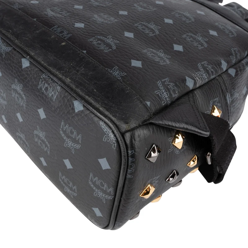 MCM Monogram Visetos Black Stark Bebe Boo Backpack