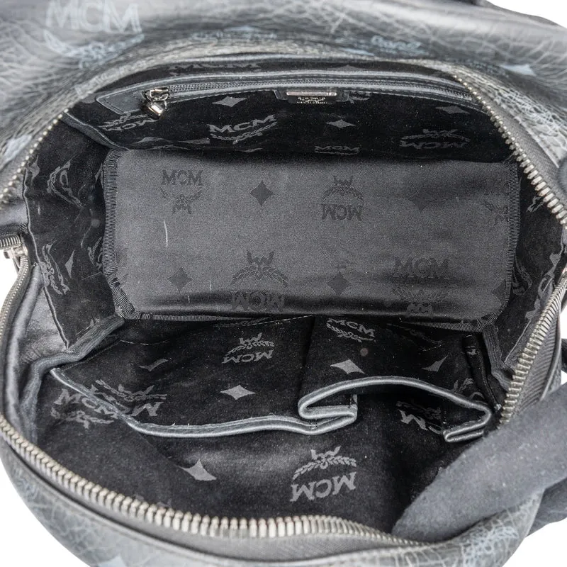 MCM Monogram Visetos Black Stark Bebe Boo Backpack