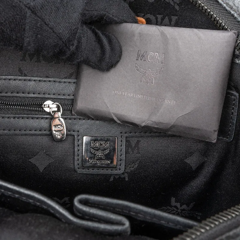 MCM Monogram Visetos Black Stark Bebe Boo Backpack