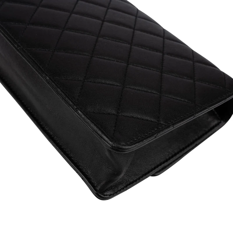 Chanel Quilted Lambskin Pearl on Top Single Flap Crossbody Bag