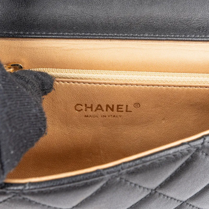 Chanel Quilted Lambskin Pearl on Top Single Flap Crossbody Bag