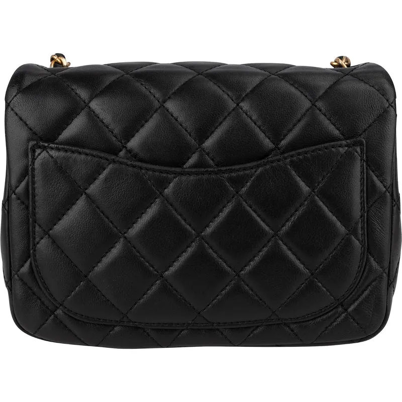 Chanel Quilted Lambskin Small Rectangular Single Flap Crossbody Bag