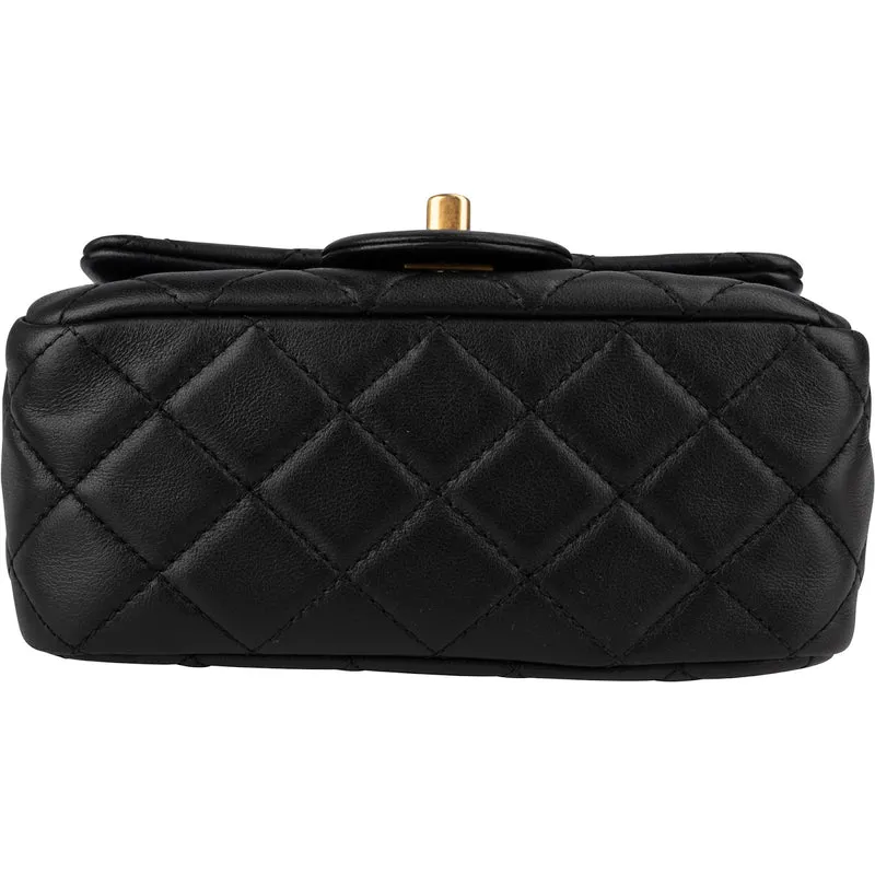 Chanel Quilted Lambskin Small Rectangular Single Flap Crossbody Bag