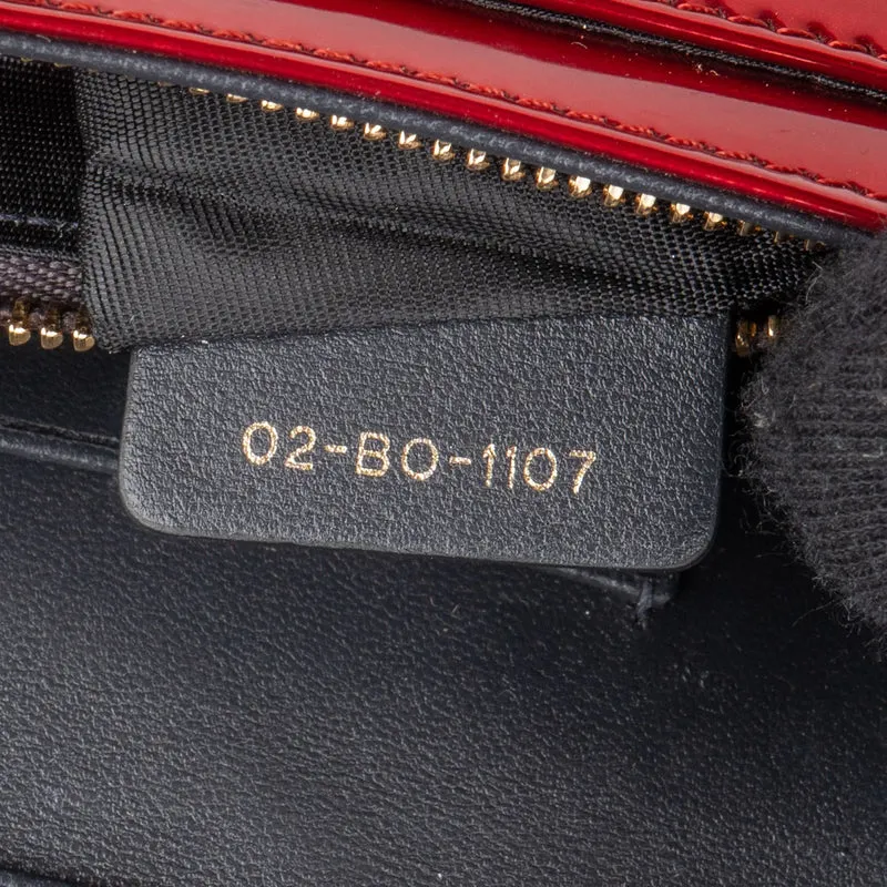 Christian Dior Metallic Perforated Patent Leather Diorama Crossbody Bag
