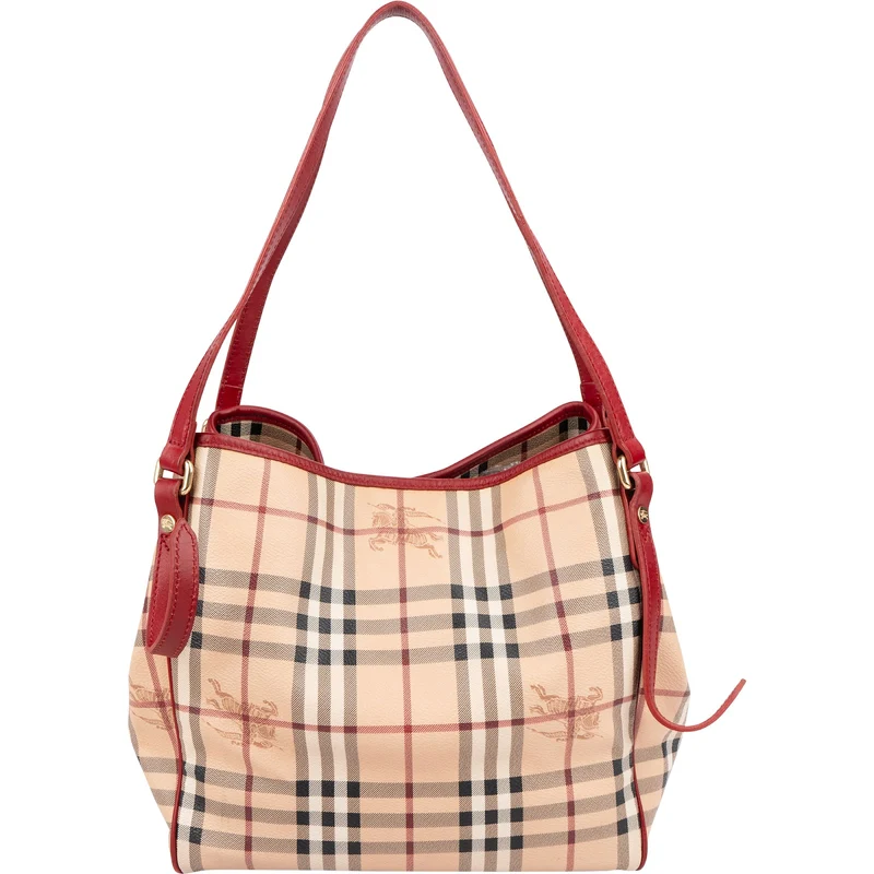 Burberry Nova-Check Monogram Haymarket Hobo Shoulder Bag