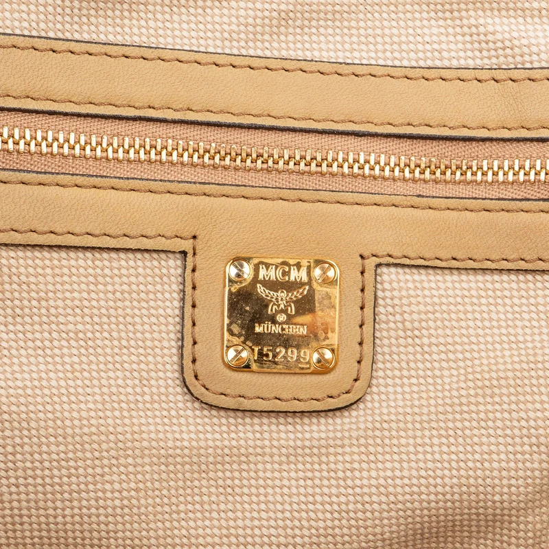 MCM Monogram Visetos Striped Shopper Handbag