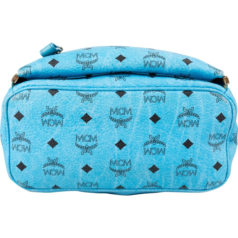 MCM Monogram Visetos Blue Stark Studded Stark 2 in 1 Backpack