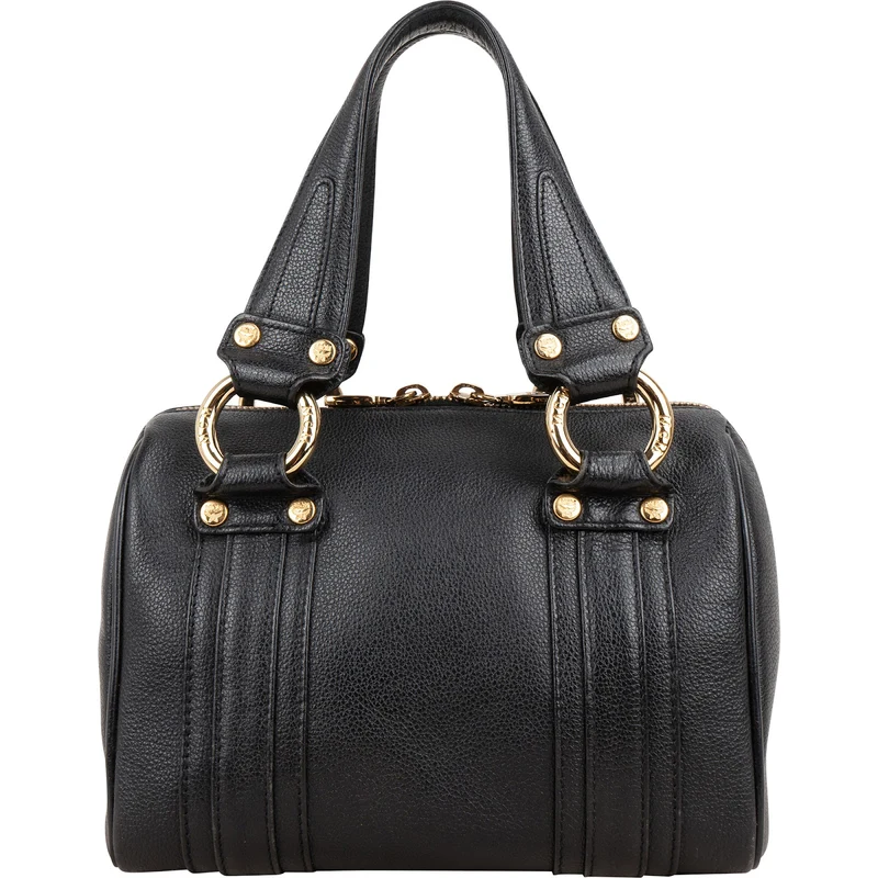 MCM Visetos Grained Leather Studded Boston Handbag