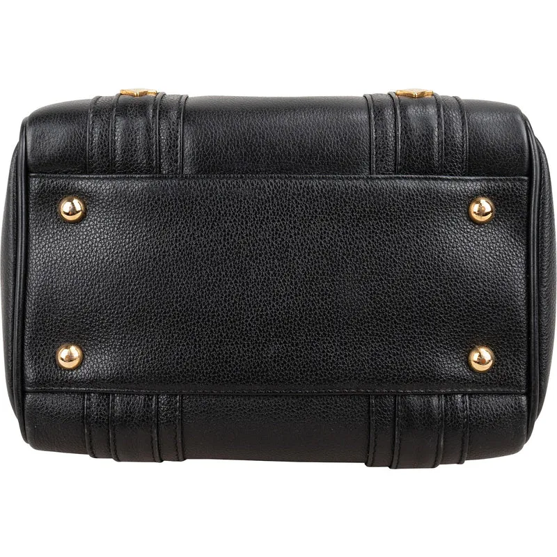 MCM Visetos Grained Leather Studded Boston Handbag