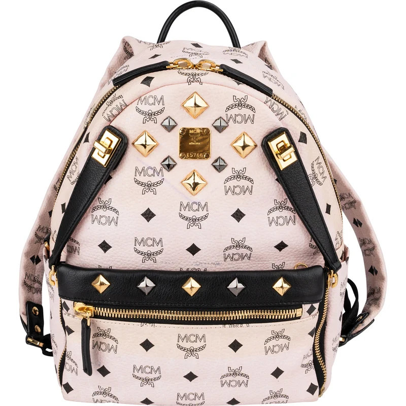 MCM Monogram Visetos Stark Studded Bicolor 2 in 1 Backpack