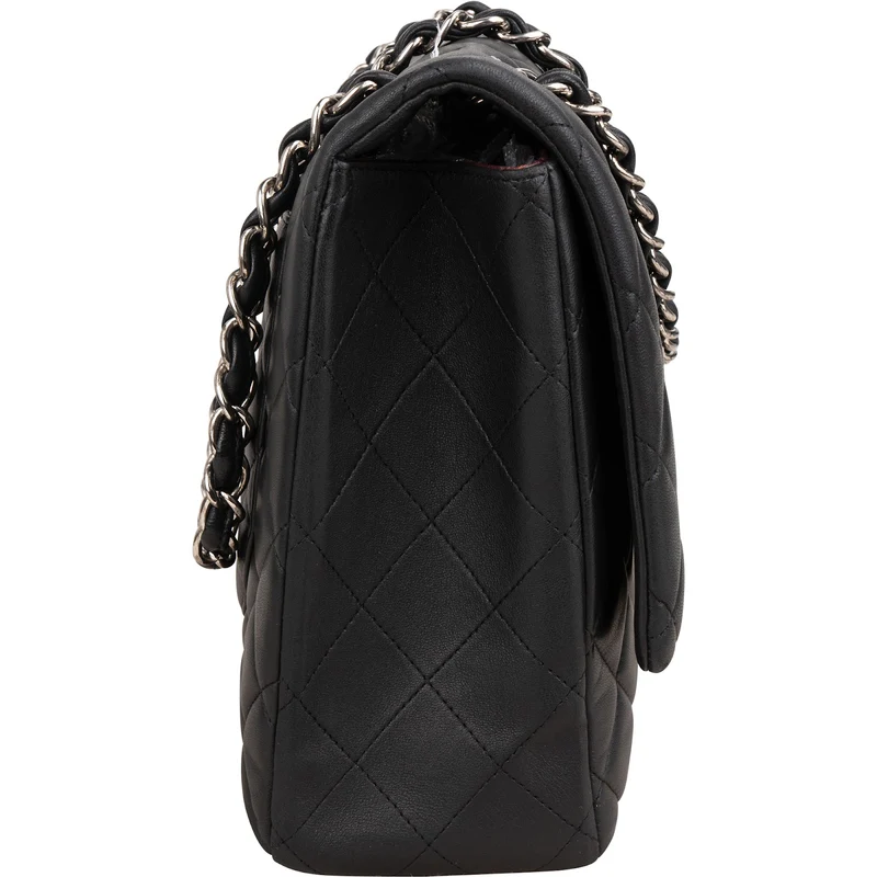 Chanel Quilted Lambskin Palladium Maxi Single Flap Crossbody Bag