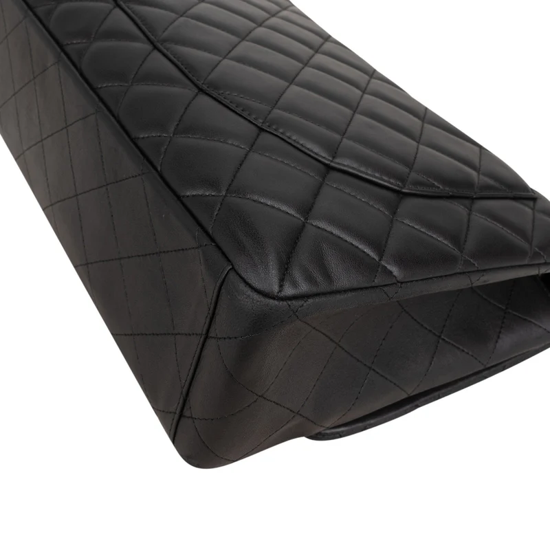 Chanel Quilted Lambskin Palladium Maxi Single Flap Crossbody Bag