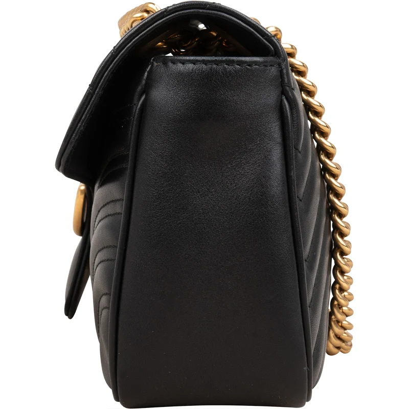 Gucci Chevron Leather GG Marmont Camera Crossbody Bag