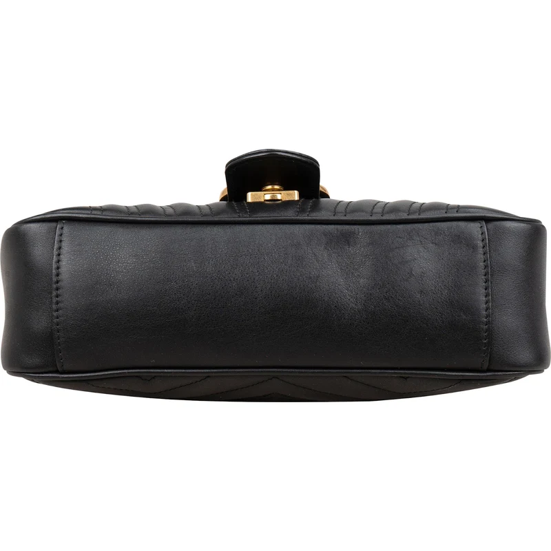 Gucci Chevron Leather GG Marmont Camera Crossbody Bag