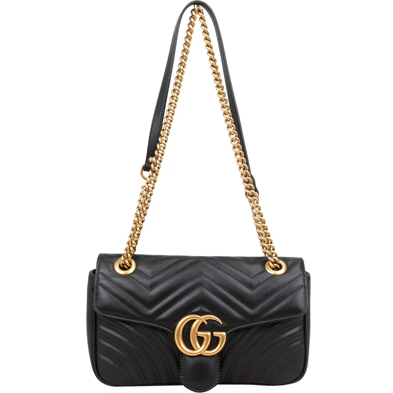 Gucci Chevron Leather GG Marmont Camera Crossbody Bag
