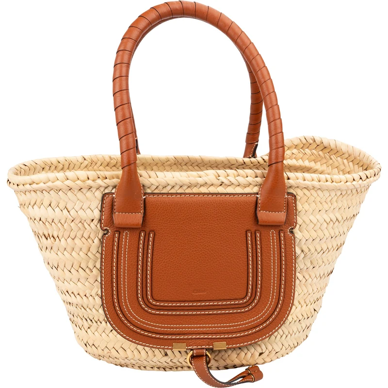 Chloé Marcie Basket Raffia Shoulder Bag