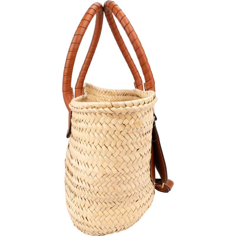 Chloé Marcie Basket Raffia Shoulder Bag