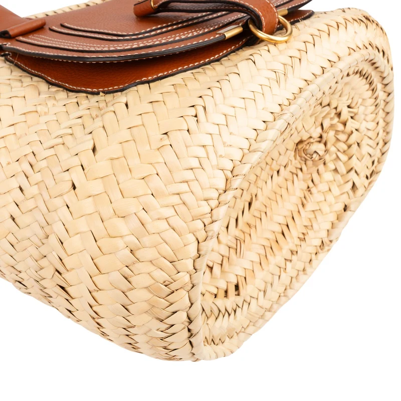 Chloé Marcie Basket Raffia Shoulder Bag