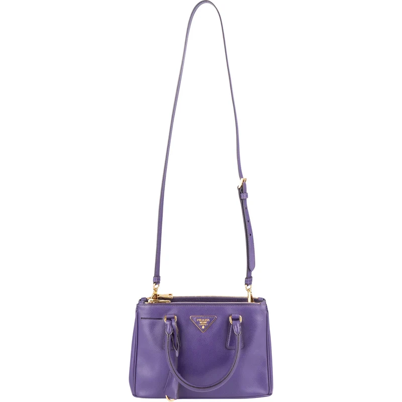 Prada Purple Saffiano Leather Galleria Handbag