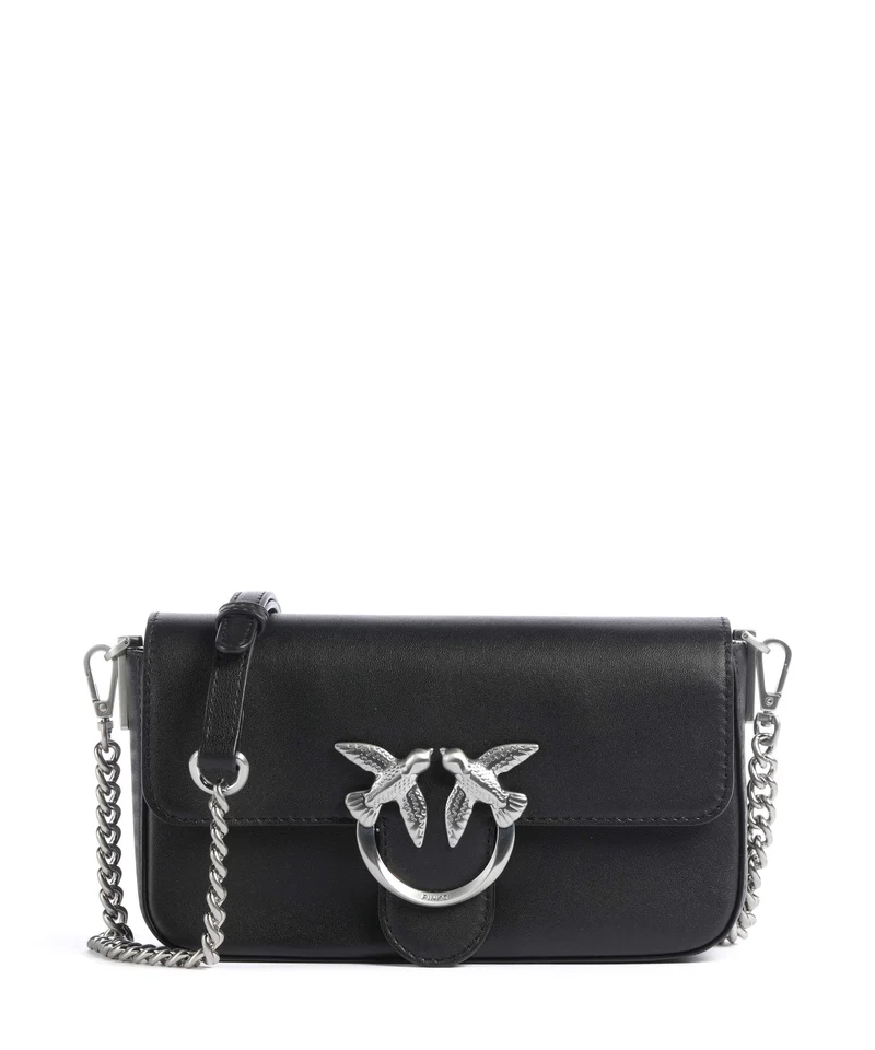 Pinko Love One Mini Slouchy Umhängetasche nero limousine/matt silver