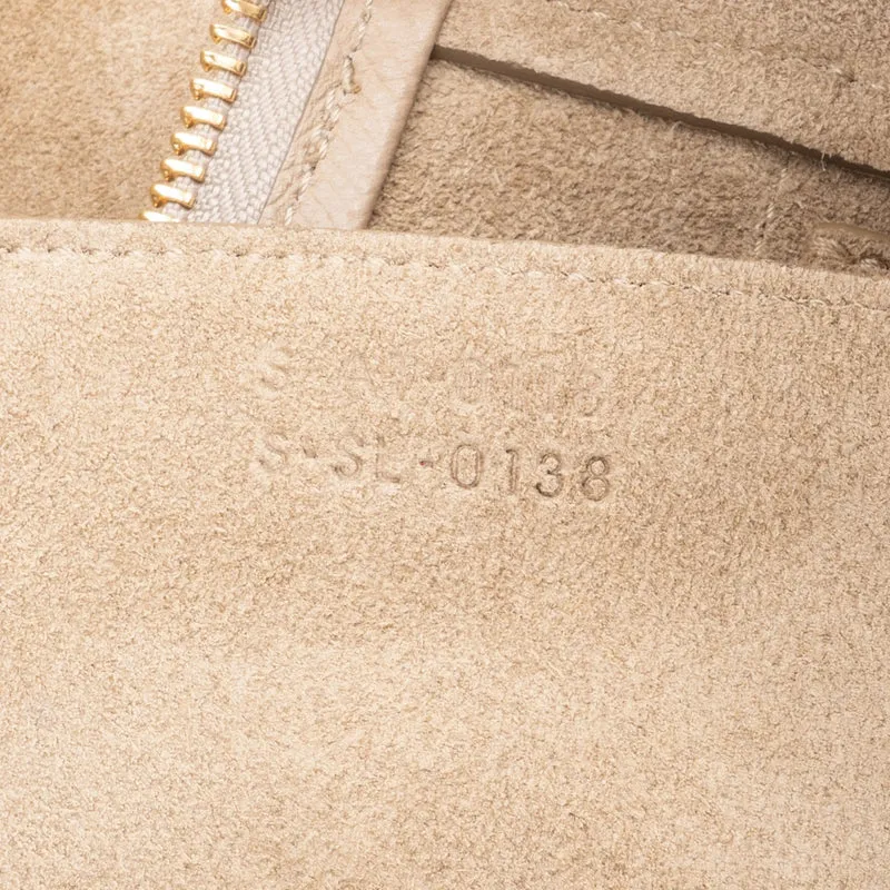 Celine Beige Grained Calfskin Belt Handbag