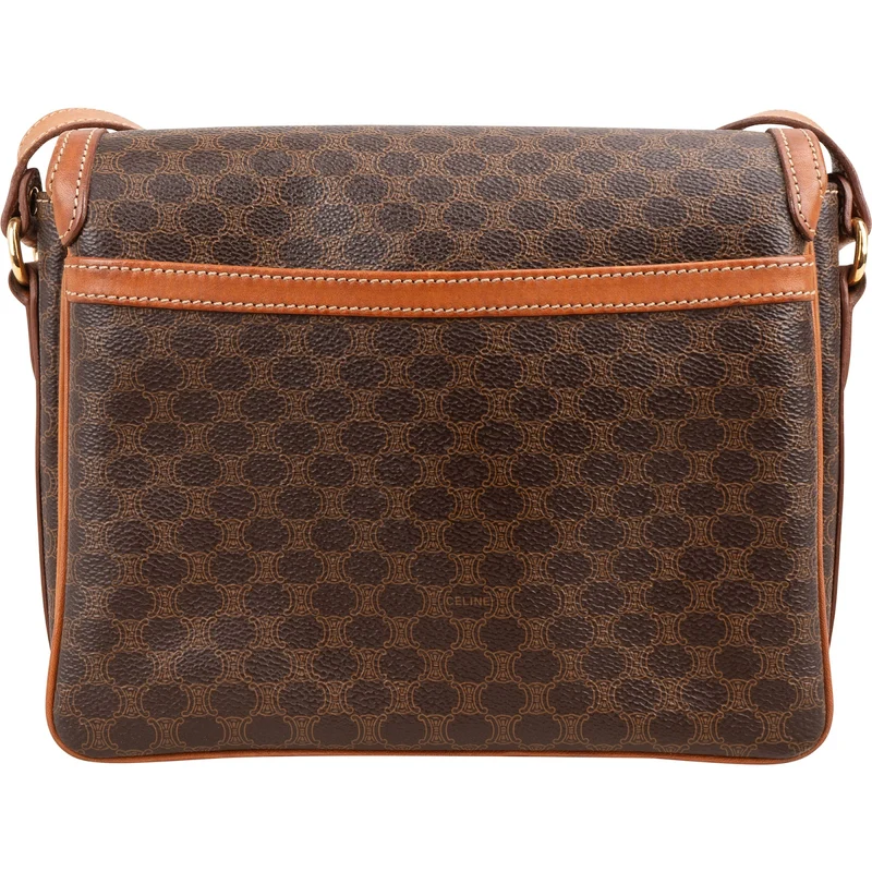 Celine Macadam Monogram Canvas Messenger Crossbody Bag