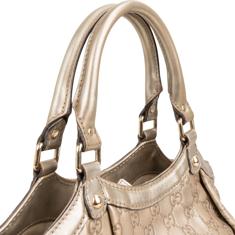 Gucci Guccissima Metallic Leather Sukey Handbag