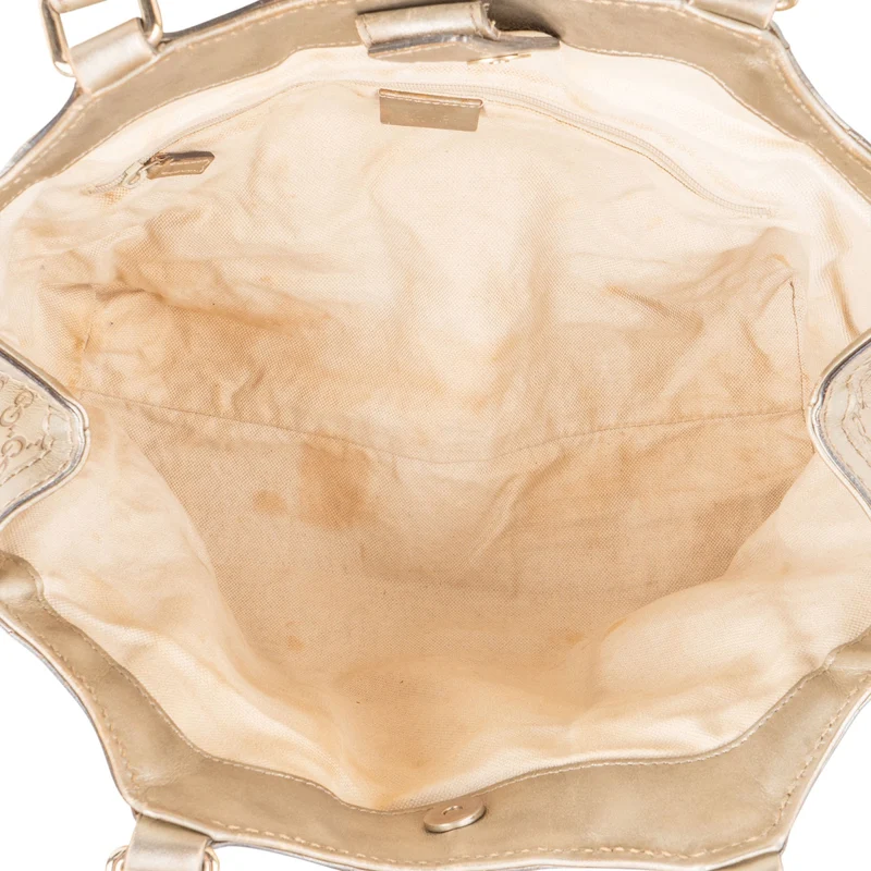 Gucci Guccissima Metallic Leather Sukey Handbag