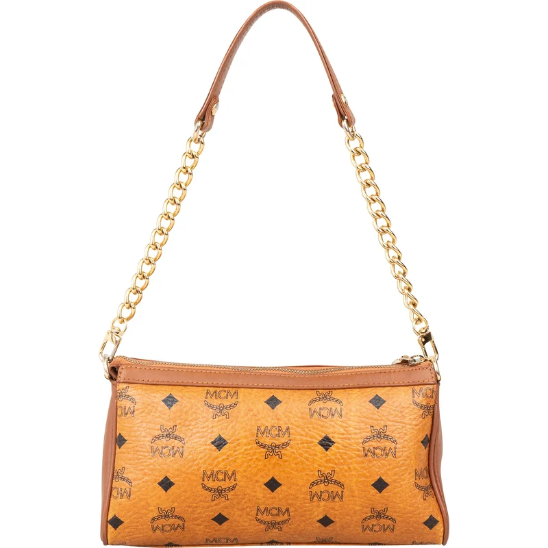 MCM Monogram Visetos Delmy Striped Pochette Accessoires Shoulder Bag