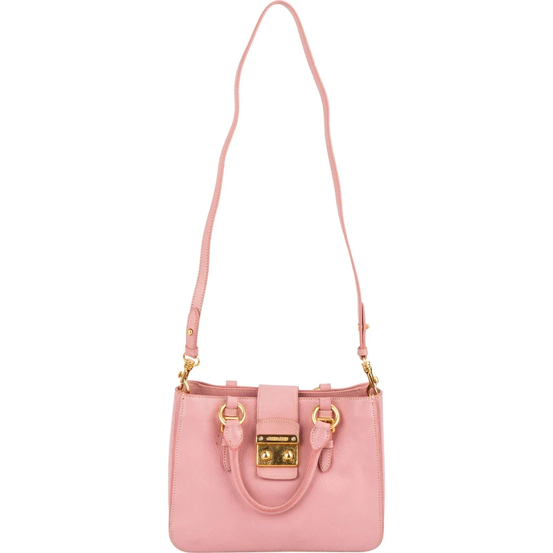 Miu Miu Madras Leather Top Handle Handbag