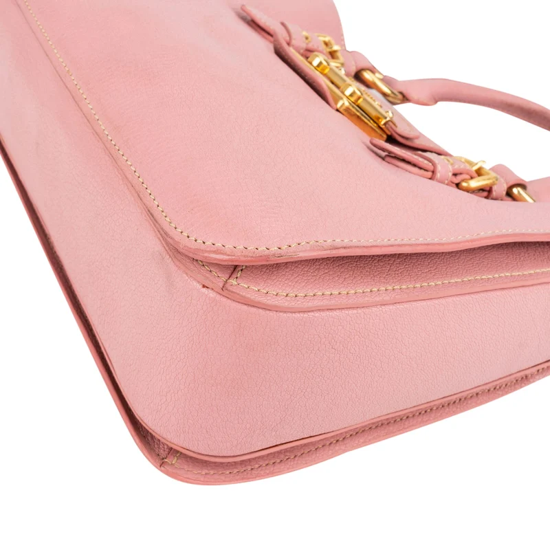 Miu Miu Madras Leather Top Handle Handbag