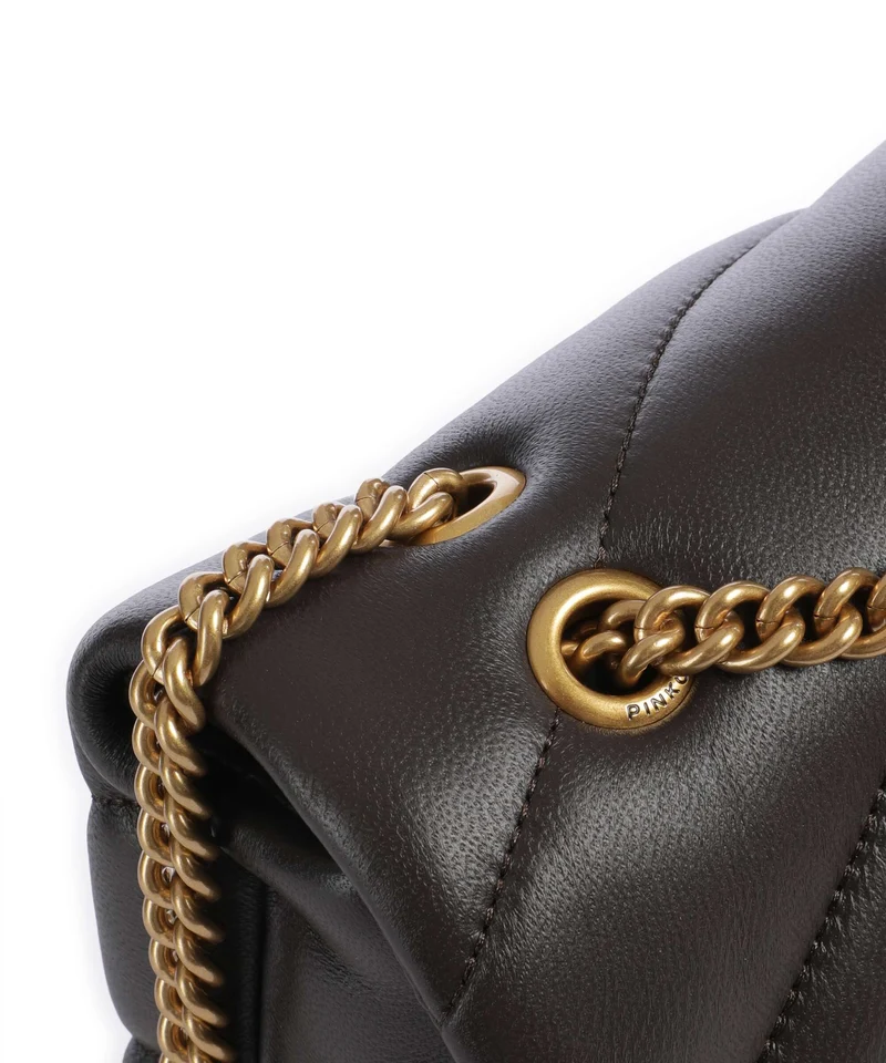 Pinko Love Puff Mini New Buckle Schultertasche marrone marasca/antique gold