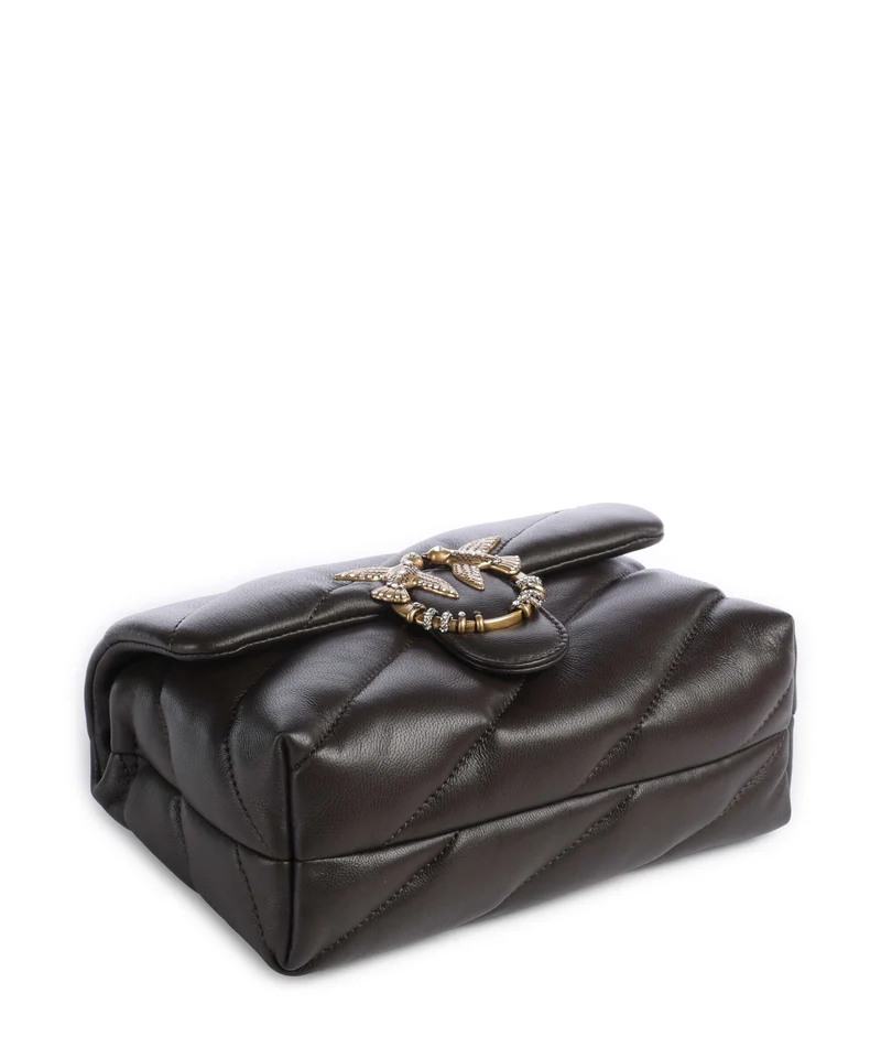 Pinko Love Puff Mini New Buckle Schultertasche marrone marasca/antique gold