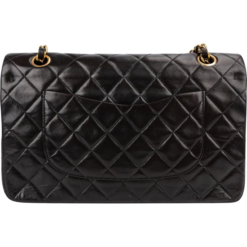 Chanel Quilted Lambskin 24K Gold Double Flap Shoulder Bag