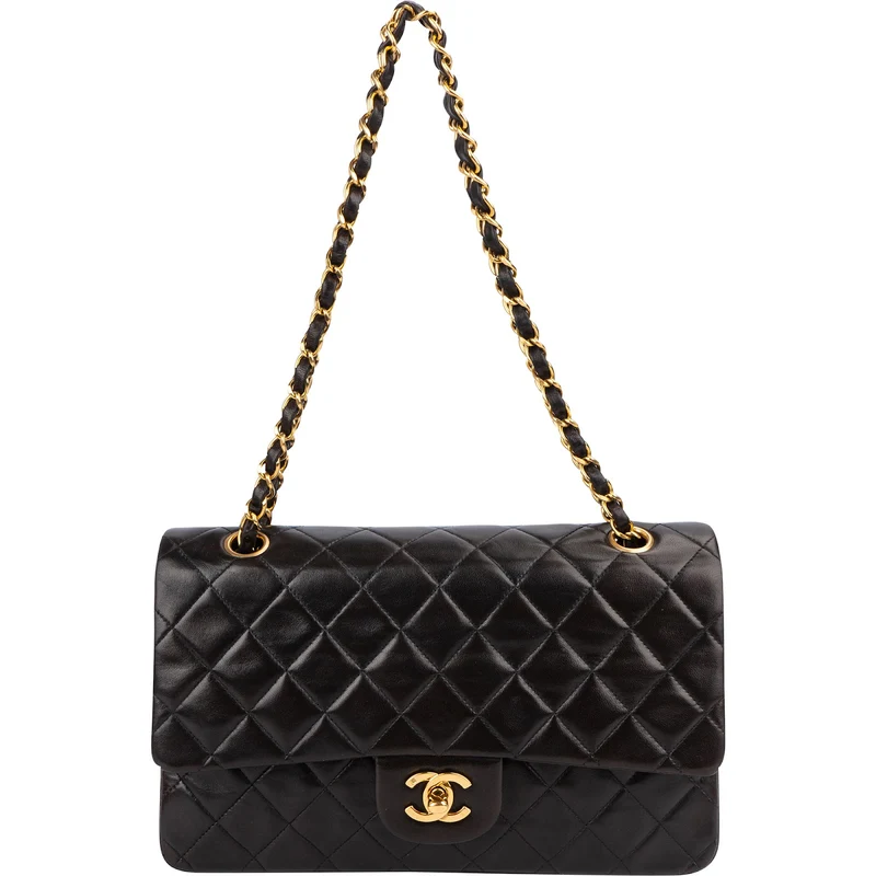 Chanel Quilted Lambskin 24K Gold Double Flap Shoulder Bag
